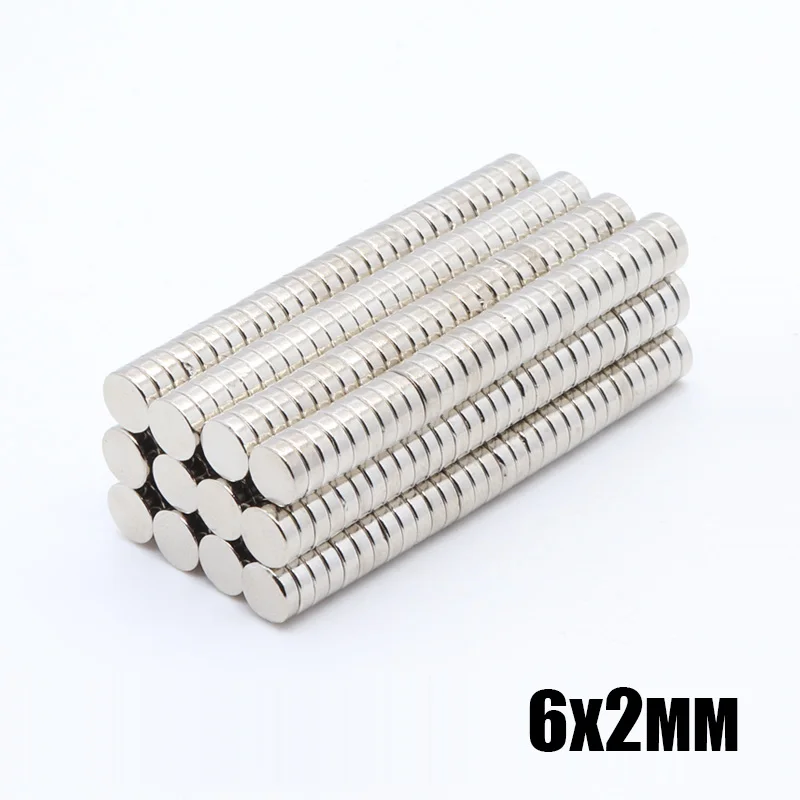 

1000pcs 6x2 mm neodymium magnet 6*2 mm strong rare earth neodymium disc small magnets 6x2 mm NdFeB permanent magnetic 6mm*2mm