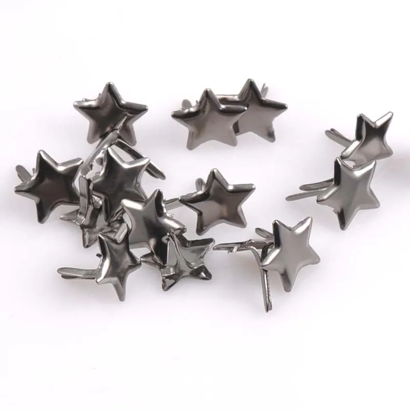 4 colors 50PCs Mixed Pastel Star Brad Scrapbooking Embellishment Fastener Brads Metal Crafts For shoes Decoration 14mm CP1513