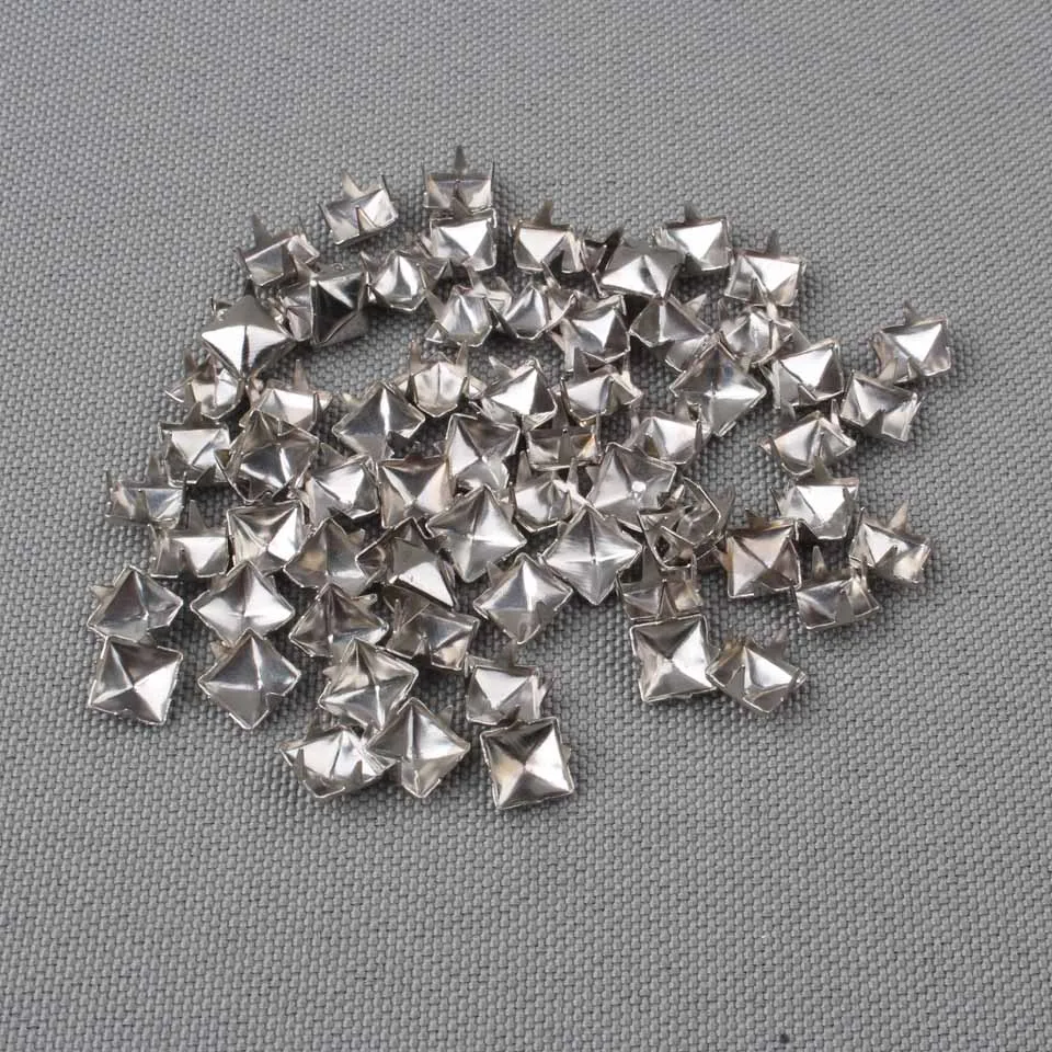 6mm Pyramid metal DIY stud rivets Punk Rock Nailheads square spikes Bag Shoes Bracelet 500pcs lot