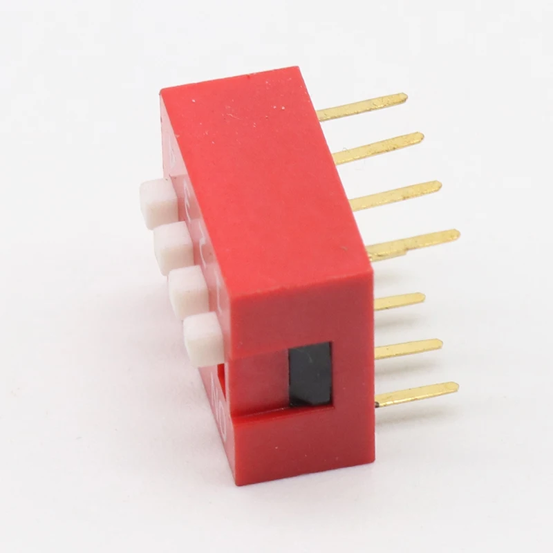 10Pcs Slide Type Switch Module 2.54mm 4-Bit 4 Position Way DIP Red Pitch