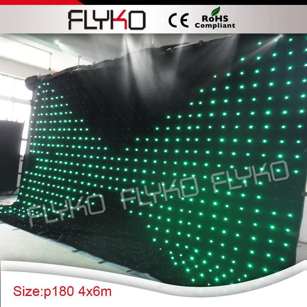 

180mm Free shipping fireproof led stage backdrop with SD controller