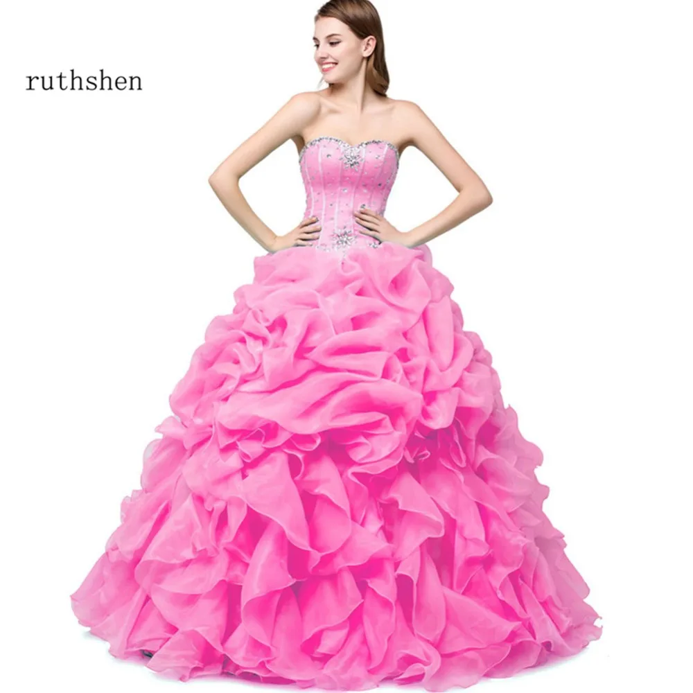 

ruthshen Vestidos De 15 Anos 2023 Cheap Quinceanera Gowns With Jacket Mint Green / Hot Pink / Yellow Debutante Sweet 16 Dresses