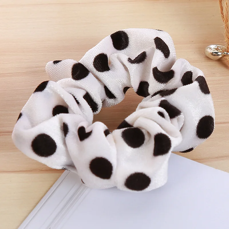 

20pcs 2018 Wholesale Hair Scrunchies Women Hair Accessories Dots Rubber Band Hair Rope Scrunchie Ponytail Holder Hair Tie Band