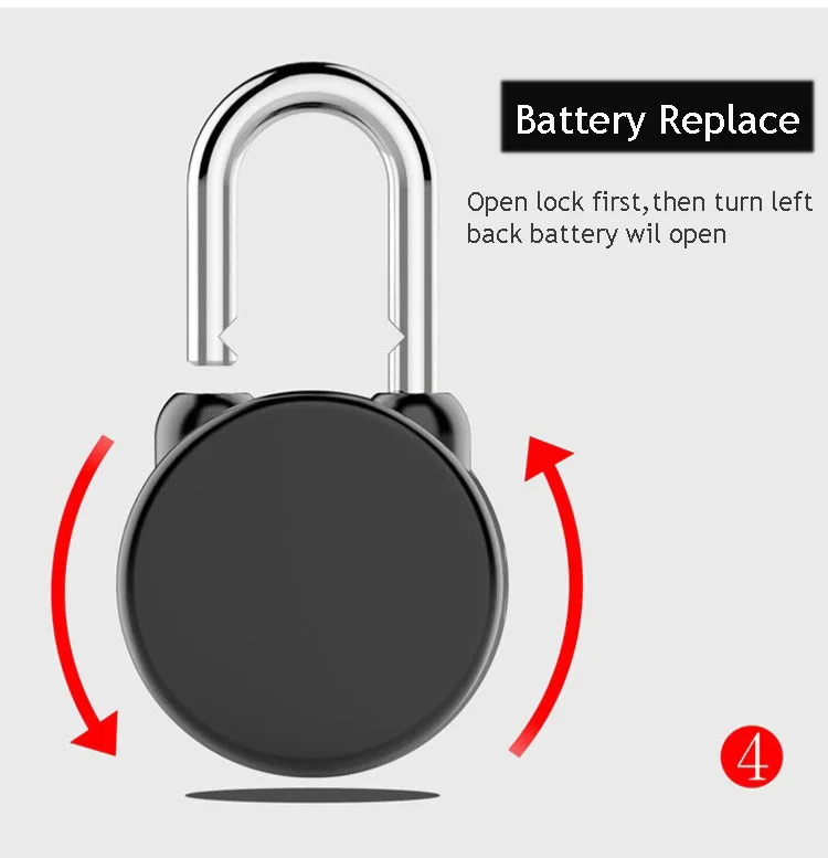 Imagem -03 - Cadeado Inteligente à Prova Dágua Mini Cadeado com Controle sem Fio Bluetooth Alarme Antifurto para Ios e Android