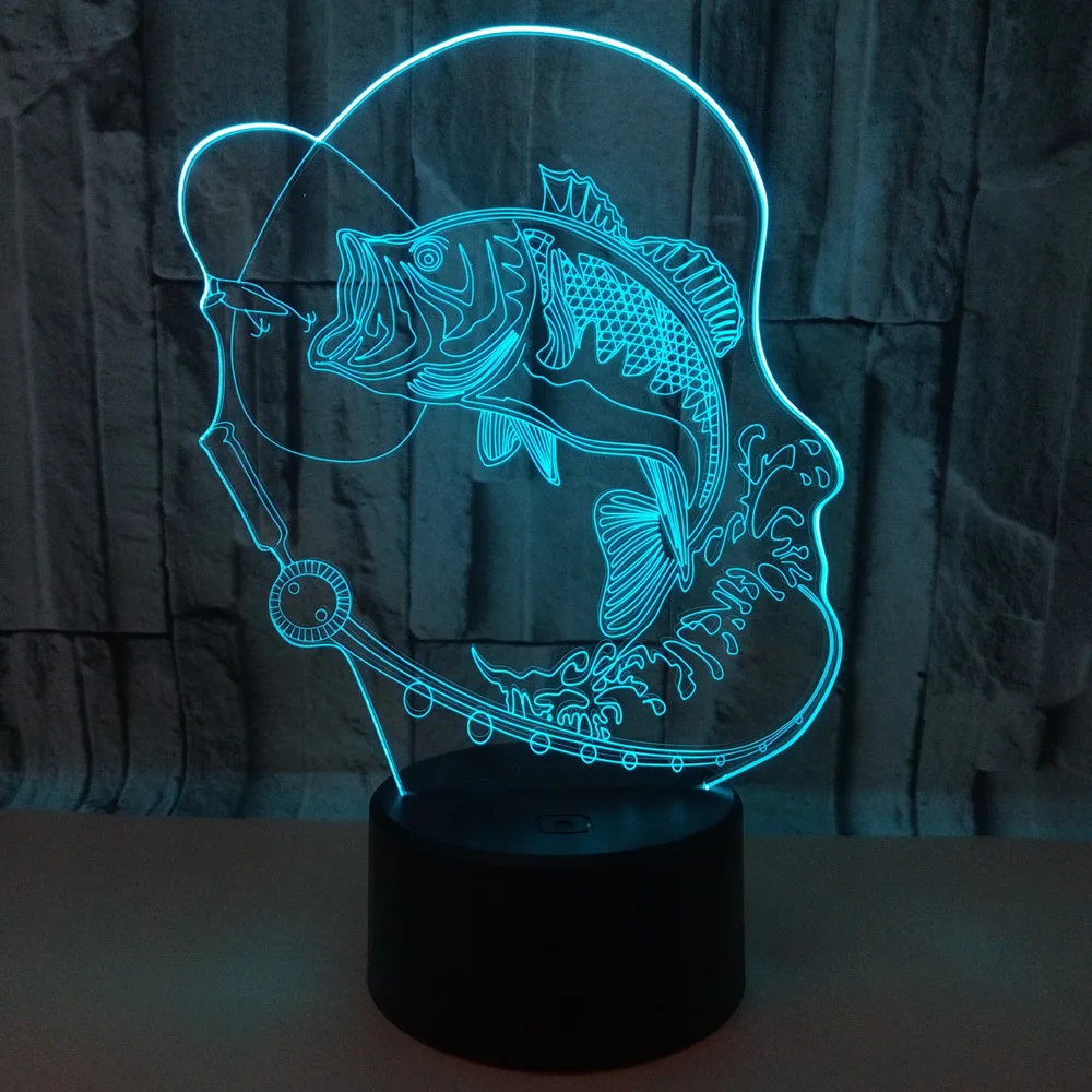 Trade Carp 3d Lamp 7 Color Remote Control Touch 3d Led Night Light Creative Gift Small Desk Lamp Novelty 3d Light Fixtures