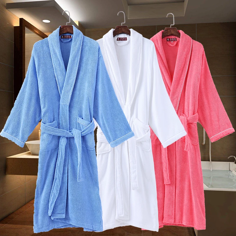 Summer Bathrobes Men Hooded Lovers Warm Couple Sleepwear Robe Women Lady 100% Cotton Nightwear Robes Male Soft Bathrobe Winter