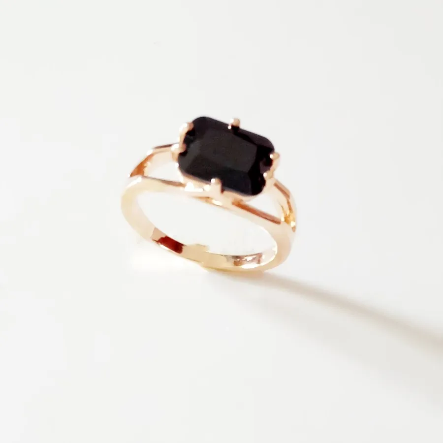 

Ring Men 585 Gold Color Ring Fashion Jewelry Square Black Cubic Zircon Rings Designs for Men