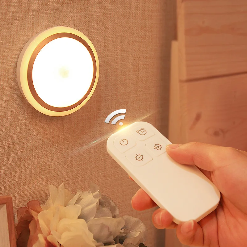 Jiaderui LED Motion Sensor Night Lights with Remote Controller High Quality for Cabinet Baby Bedroom Kitchen Washroom Night Lamp