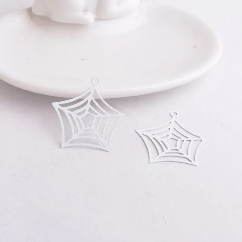 50 Stück AB1030 30mm*33mm Halloween Reticular Charms Blaue Ohrringe Anhänger – Detail 7