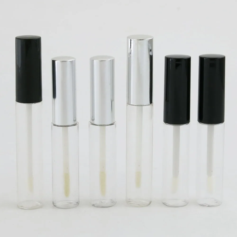 

20 x 8ml /10ml White Black / Sliver Cap Empty PP Lip Gloss Tubes Lipstick Lip Balm Plastic Travel Cosmetic Bottles Containers