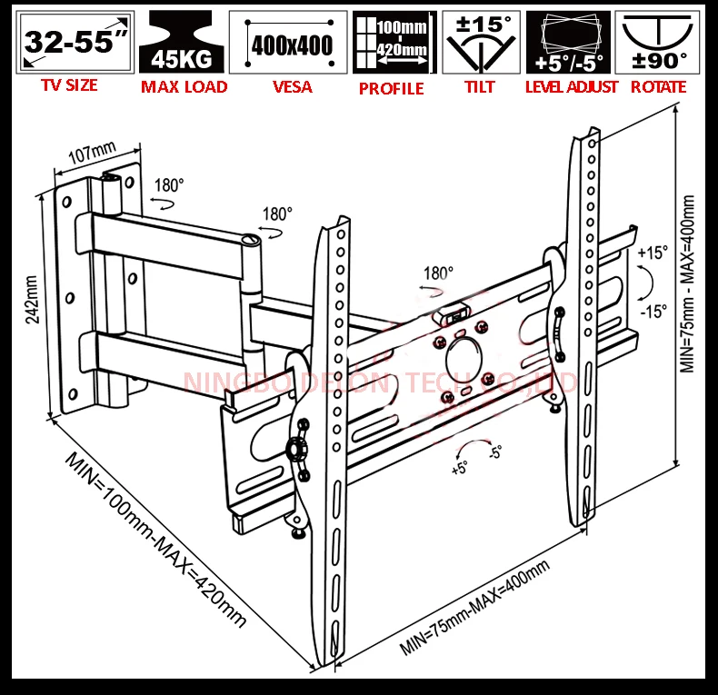 DL-WA-150ST 400X400 pełnoekranowy 45kg 40 \