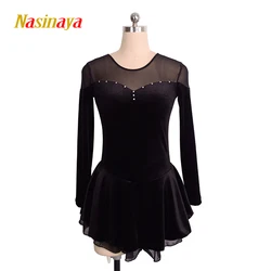 Nasinaya Figure Skating Competition Training Dress Customized Women's and Children's Velvet Mesh Long Sleeve Clothing