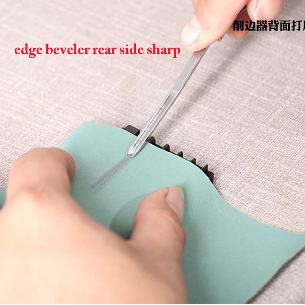 DIY leder handwerk hand rand beveler werkzeug spitzer 1 2 3 4 5 6mm set vorne und hinten back seite