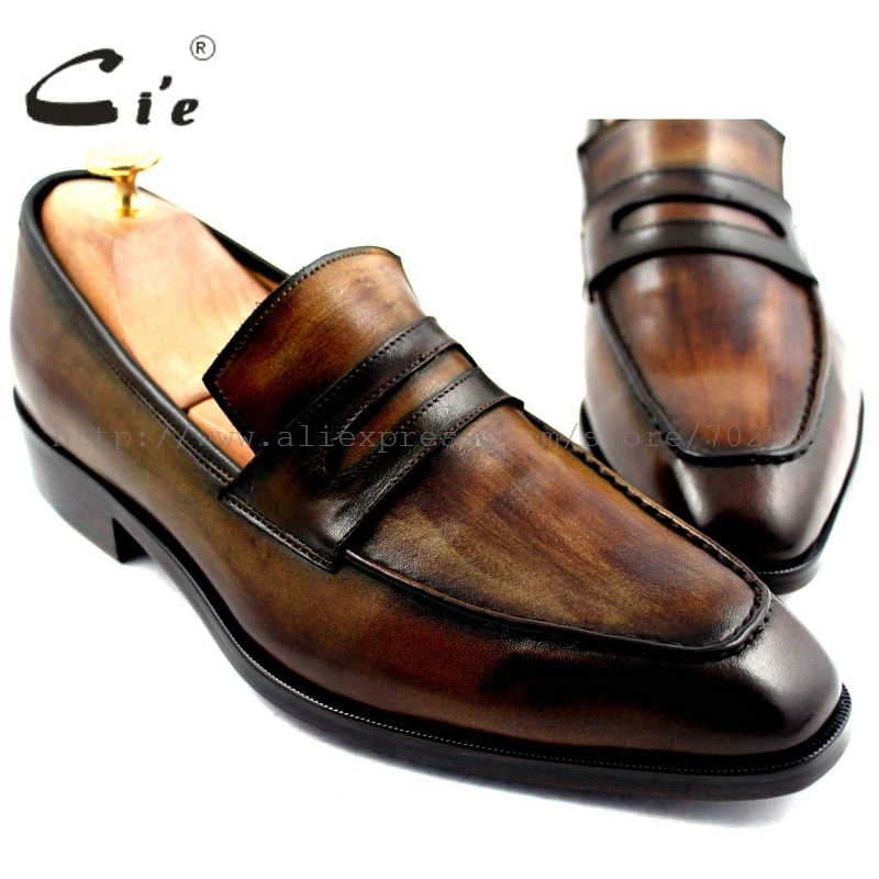 cie Free Shipping Handmade Men's Calfskin Upper Inner Outsole Breathable Deep Patina Brown Boats Shoe Slip-on Shoe No.Loafer 24