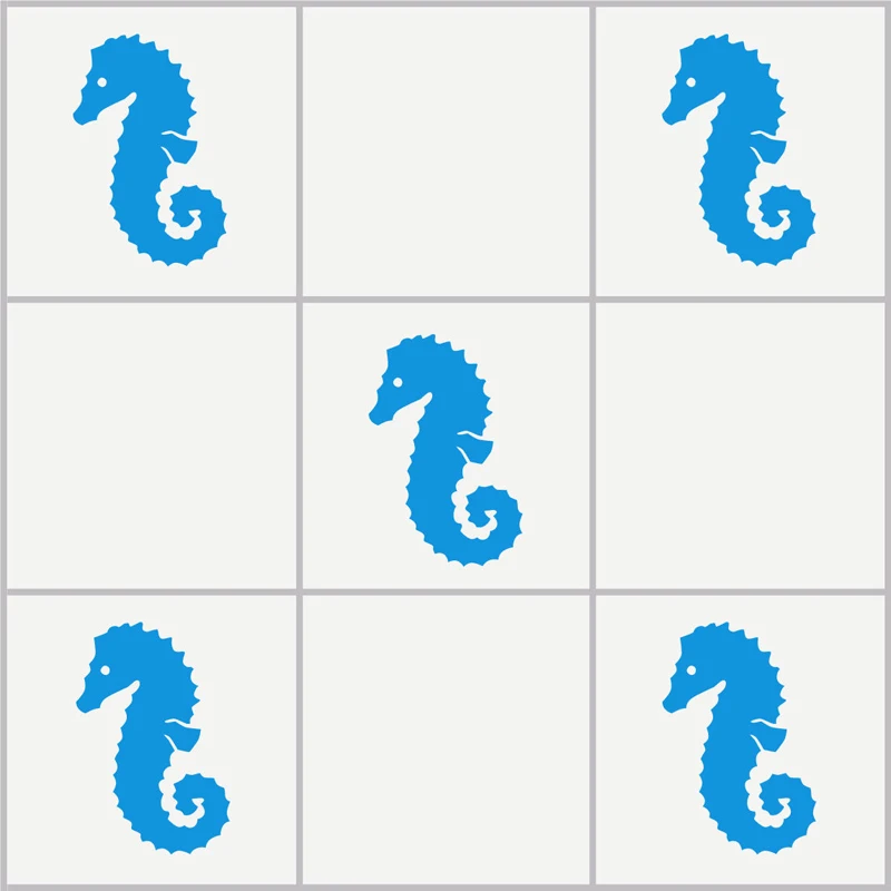 SEAHORSE Tile Stickers Bathroom Sea Horse Vinyl Wall Art Car Decal Transfer Sticker