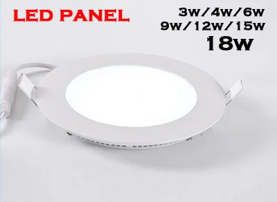 

led Panel lights 110v/220v Ultra thin Round 3w 4w 6w 9w 12w 15w 18w AC 85-265v led lamps IC Drive power 1PCS/LOT