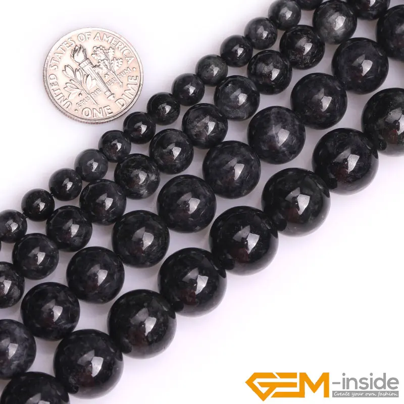 Natural Stone Black Jades Semi-Precious Stone Round Beads For Jewelry Making Strand 15 inch DIY Bracelet Jewelry Bead 6mm 8mm