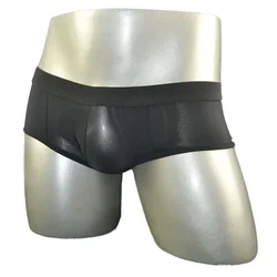 Black Red Light Blue Pink Low rise Men's  Sexy Boxers Shorts male ice milk Panties Underwear Boxer 0611-1P