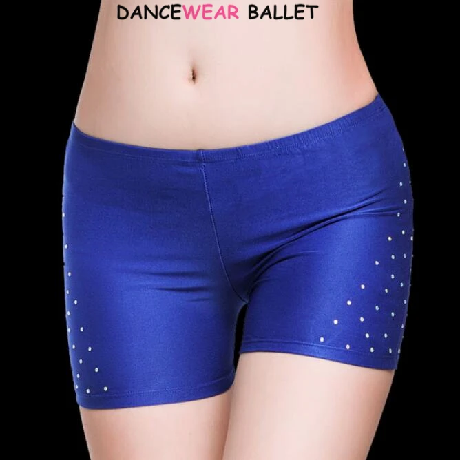 Mulheres sexy shorts de dança de segurança feminino roupa interior dança do ventre strass dança latina salsa calcinha pura bunda levantador briefs