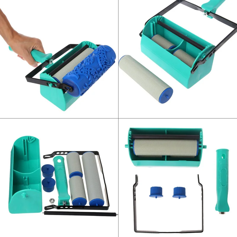 Macchina per pittura a colori a doppio colore per pittura a parete da 7 pollici per strumento per pennello a rullo strumento per pittura a decorazione di carta da parati con motivo 3D