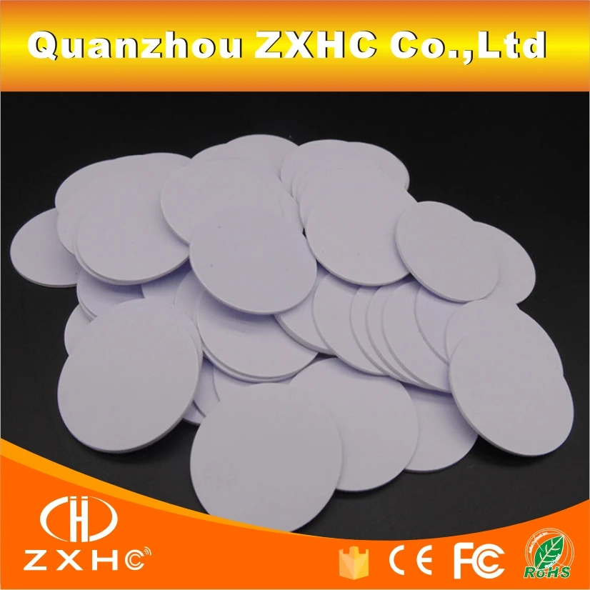 (10PCS/LOT) 125khz TK4100/EM4100 is Compatible RFID Tags Round Shape 25mmx1mm Waterproof PVC Small Coin Cards In Access Control