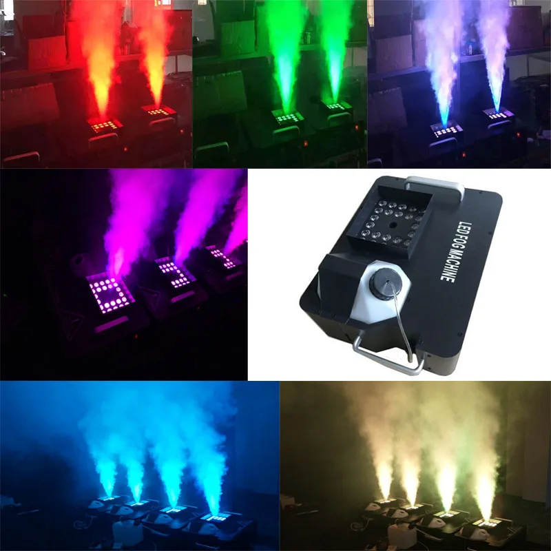 Powerful 1500W DMX Led Smoke Machine with Wireless Remote LED Upword Fog Spray Effects For Party Club Halloween Decorations