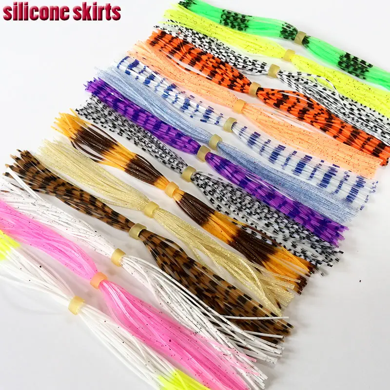 2020hot 15Bundles silicone skirts fly tying materials DIY spinnerbaits, jig lures squid rubber 15 colors