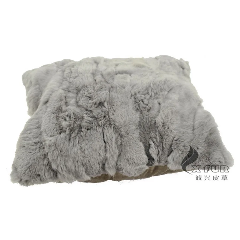 free shipping CX-D-27 60*60cm Warm Real Rex Rabbit Fur Pillows case Pillowcase Wholesale for livingroom