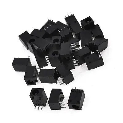 

DC Power Jacks Sockets Black for 1.1mm x 3.5mm Plug DIY