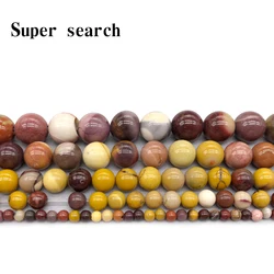 Natural Stone Mookaite Egg Yolk Loose Beads 4 6 8 10 12MM Fit Diy Bracelet Necklace For Jewelry Making Wholesale