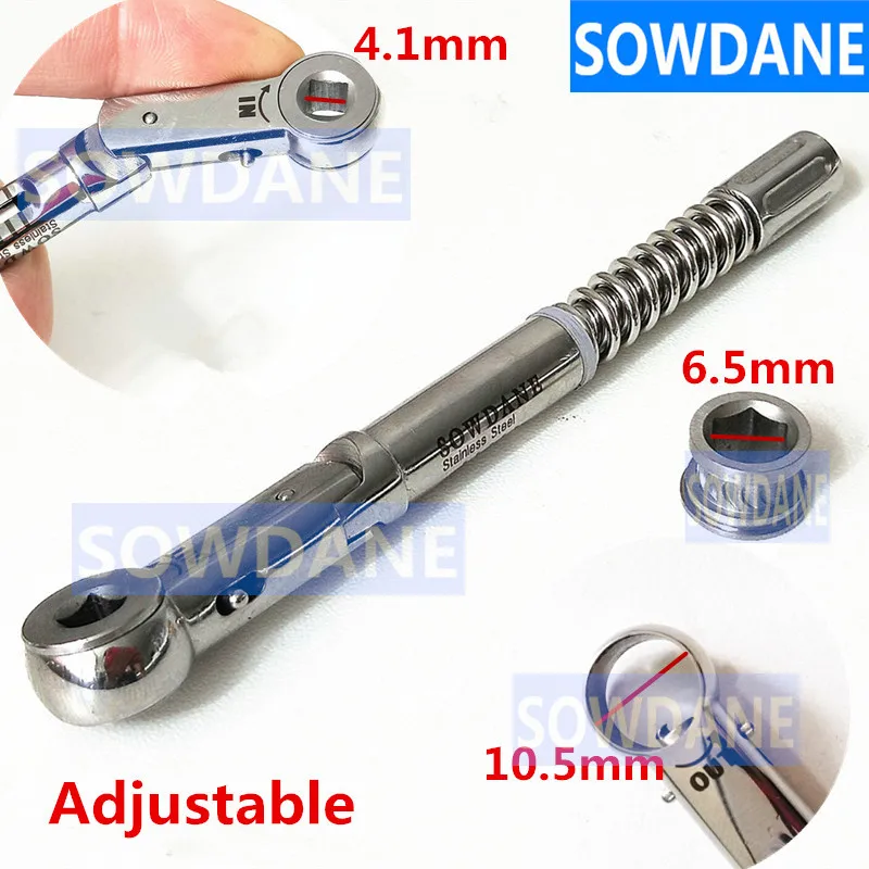 Stainless steel Dental Implant Torque Ratchet Wrench Tool TOP GERMAN QUALITY,10.5 MM , 10-50 NCM Top Quality With Drivers