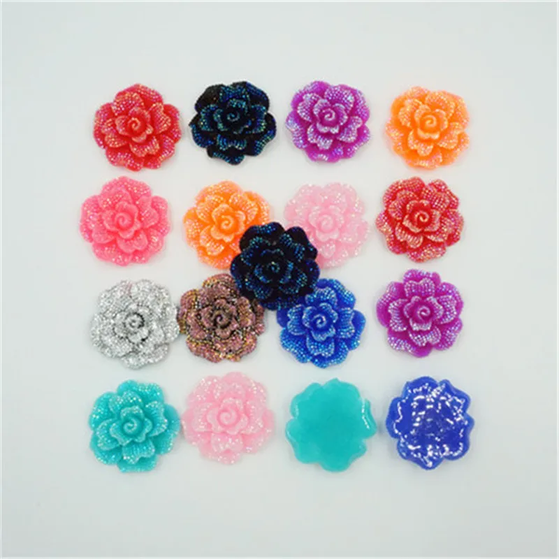 Apliques de diamantes de imitación rosas de 4,5 cm, botones de plástico para pegamento de ropa en plata, negro, rosa, rojo, azul, parte posterior plana de alta calidad, 10 Uds.