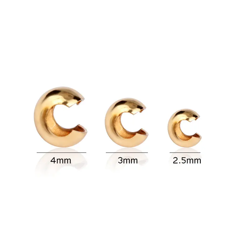 NEW 14K Gold Filled Crimp Covers 14K Gold Filled Clasps Wrapped Cord Buckle Connectors Fit Bracelet Necklace for Jewelry Making - view 2