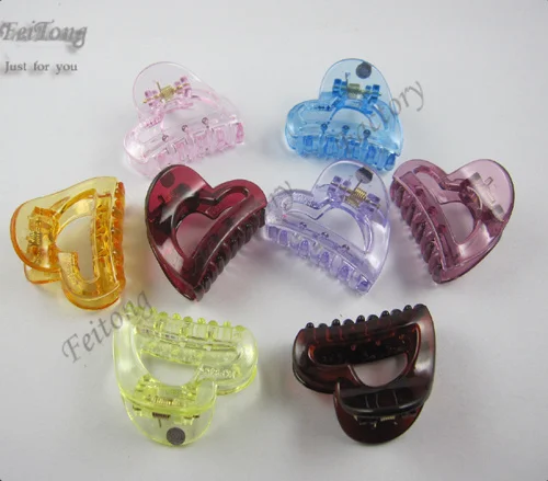 Free shipping!  24pcs/lot  Small Transparent  Plastic Hair Clips Claws Clamps can mix order