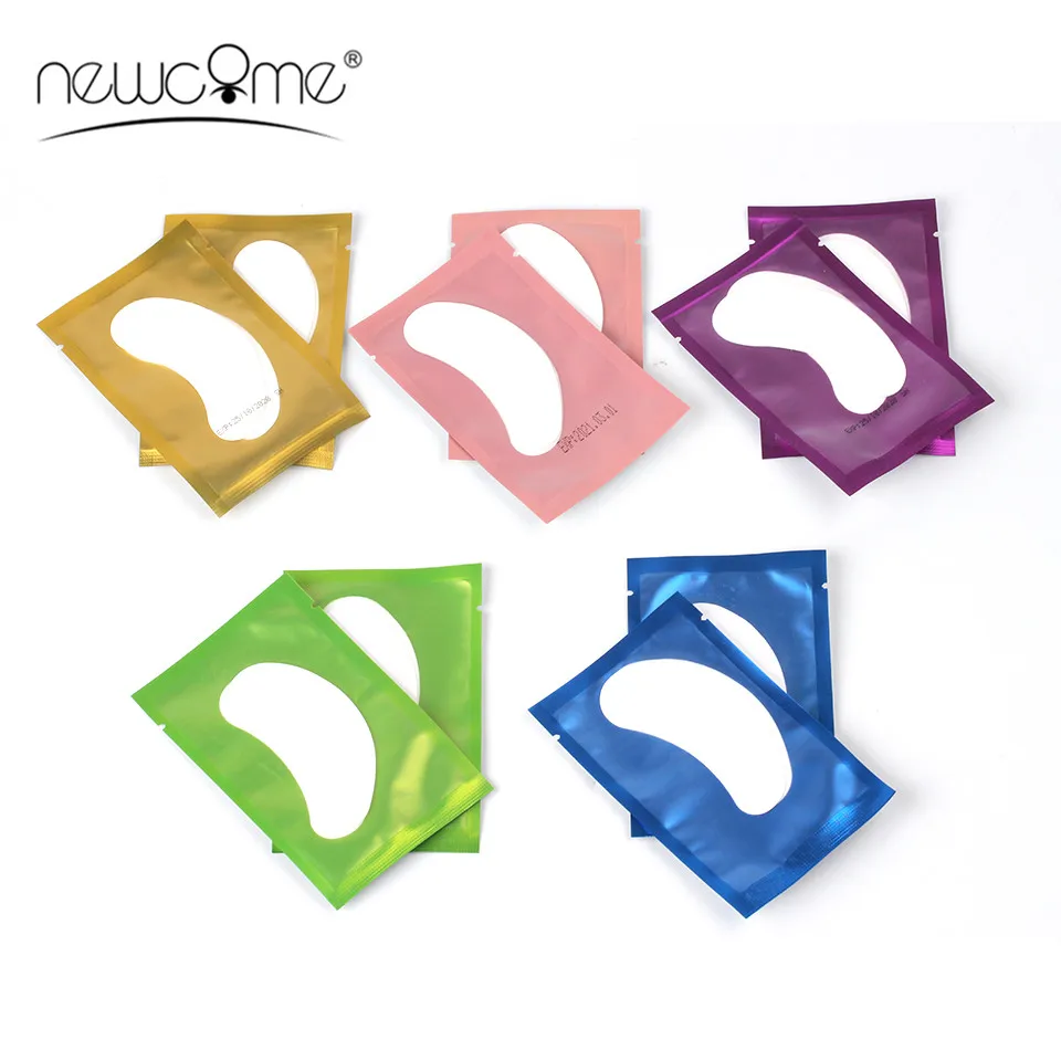 NEWCOME 20/50/100 Pairs Eye Pads for Eyelash Extension Under Eyes Lint Free Mask Paper Patch Tips Sticker Eye Lashes Pad Makeup