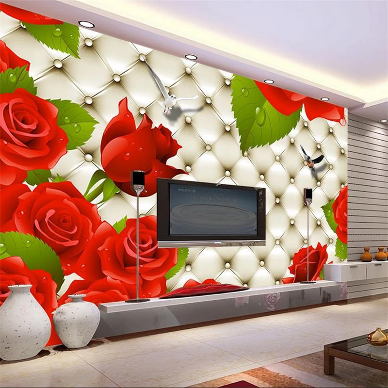 

beibehang Custom wallpaper 3d stereoscopic flower murals TV backdrop living room bedroom soft papel de parede photo wall paper