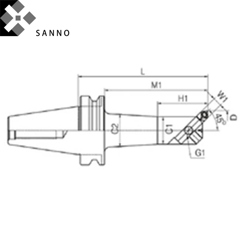 

BT50-BSA62 / BT50-BSA72 cnc boring bar 45 degree one-body type roughing boring holder with square boring bit