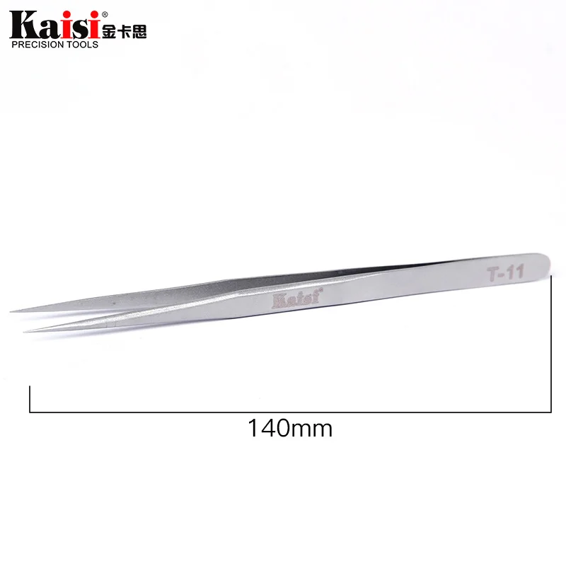 Kaisi 2Pcs Rvs Pincet Gebogen + Straight Wimper Pincet Voor Wimper Extensions