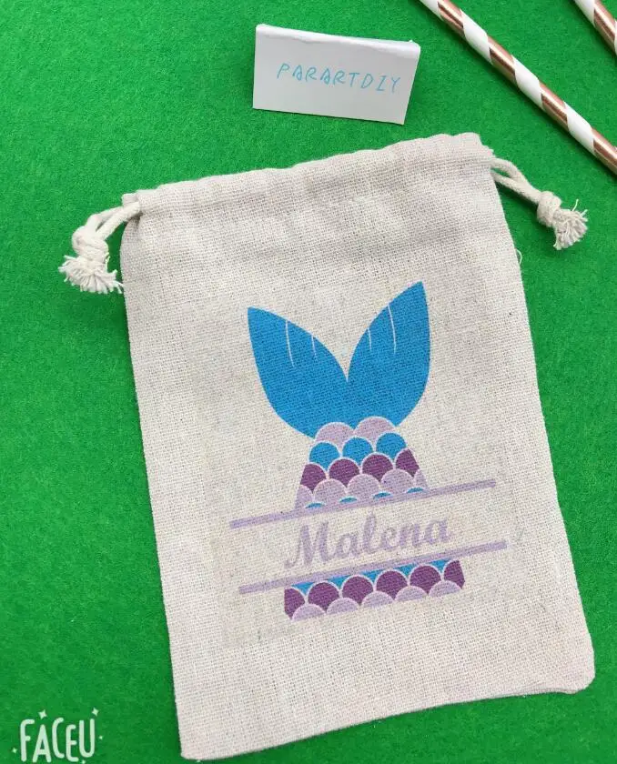 personalize girls mermaid under the sea birthday party favor gifts bags baby shower party gift bag candy pouches image 3