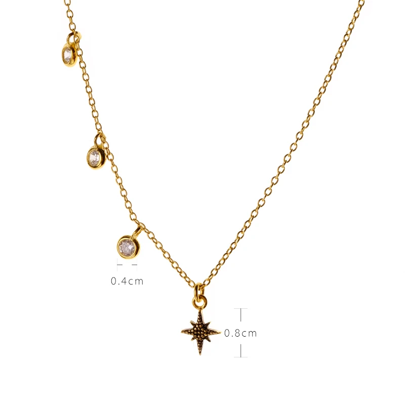 Silver with Gold Color Asterism Necklaces