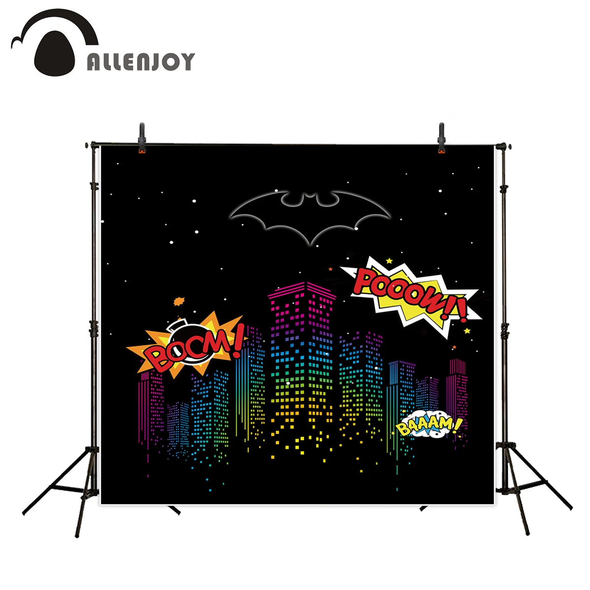 Allenjoy backdrops Photography Black Star Bomb Bats Cartoon photography background thin vinyl polyester photography background