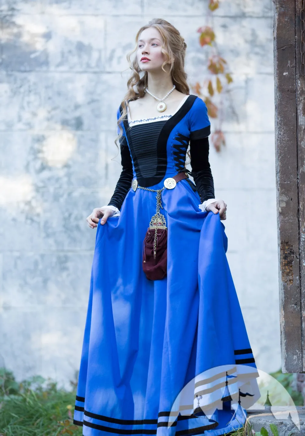 Cosplaydiy Custom Made Renaissance Women Dress Medieval Clothing Adult Victorian Medieval Side Lace Up Dress L320