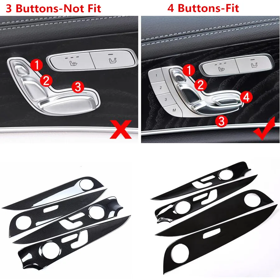 For Mercedes Benz E Class W213 E200l 300l 2016 2017 Car Interior Door Panel Cover Trim Styling Accessories ABS 4Pcs/set