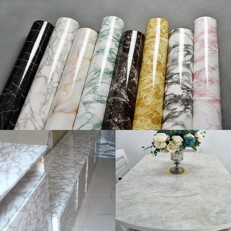 

Waterproof PVC Imitation Marble Pattern Stickers Wallpaper Self-adhesive Wallpaper For Living Room Kitchen Furniture Renovation