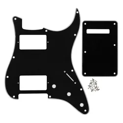 FLEOR Set of 11 Hole HH Electric Guitar Pickguard Scratch Plate & Back Plate & Screws for USA ST Style Guitar Parts