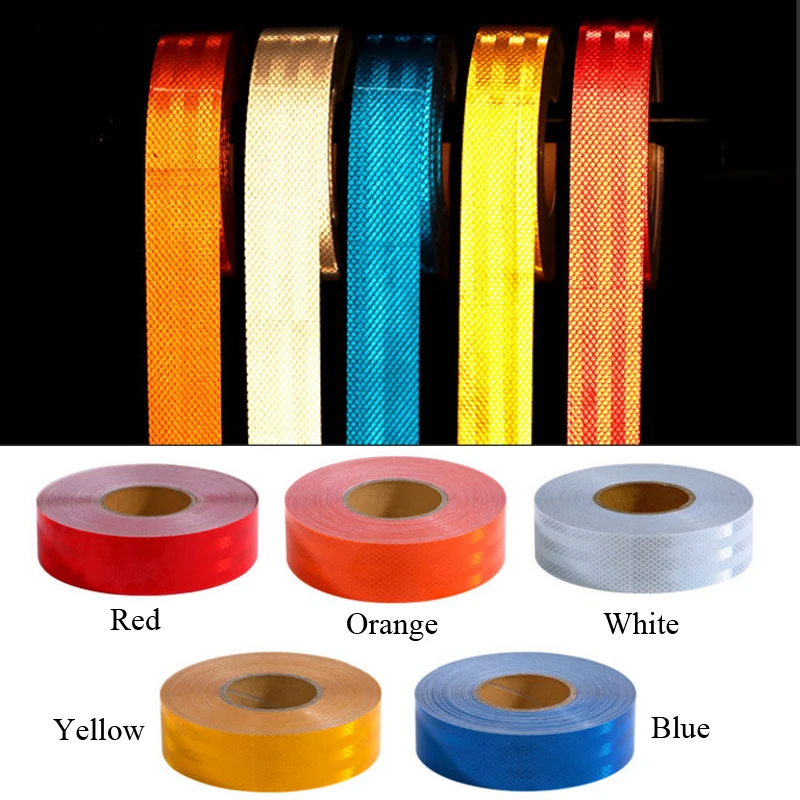 Roadstar 50mm X 10m PET Adhesive Tape for Road Safety White Red Yellow Blue Bike Stickers Bicycle Accessories