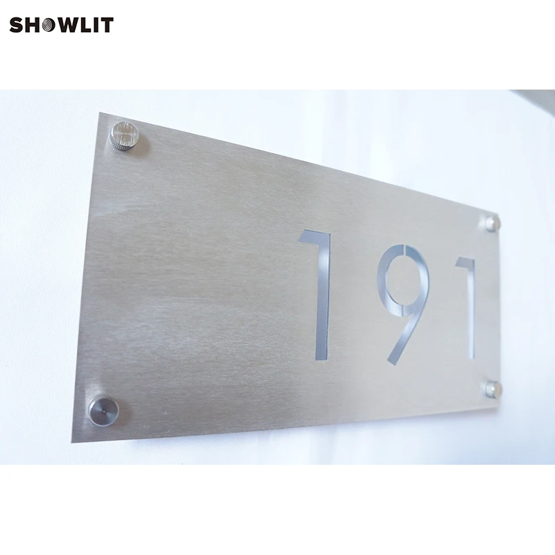 Imagem -03 - Sinalização de Números à Prova d Água para Casa Externa Acabamento Escovado