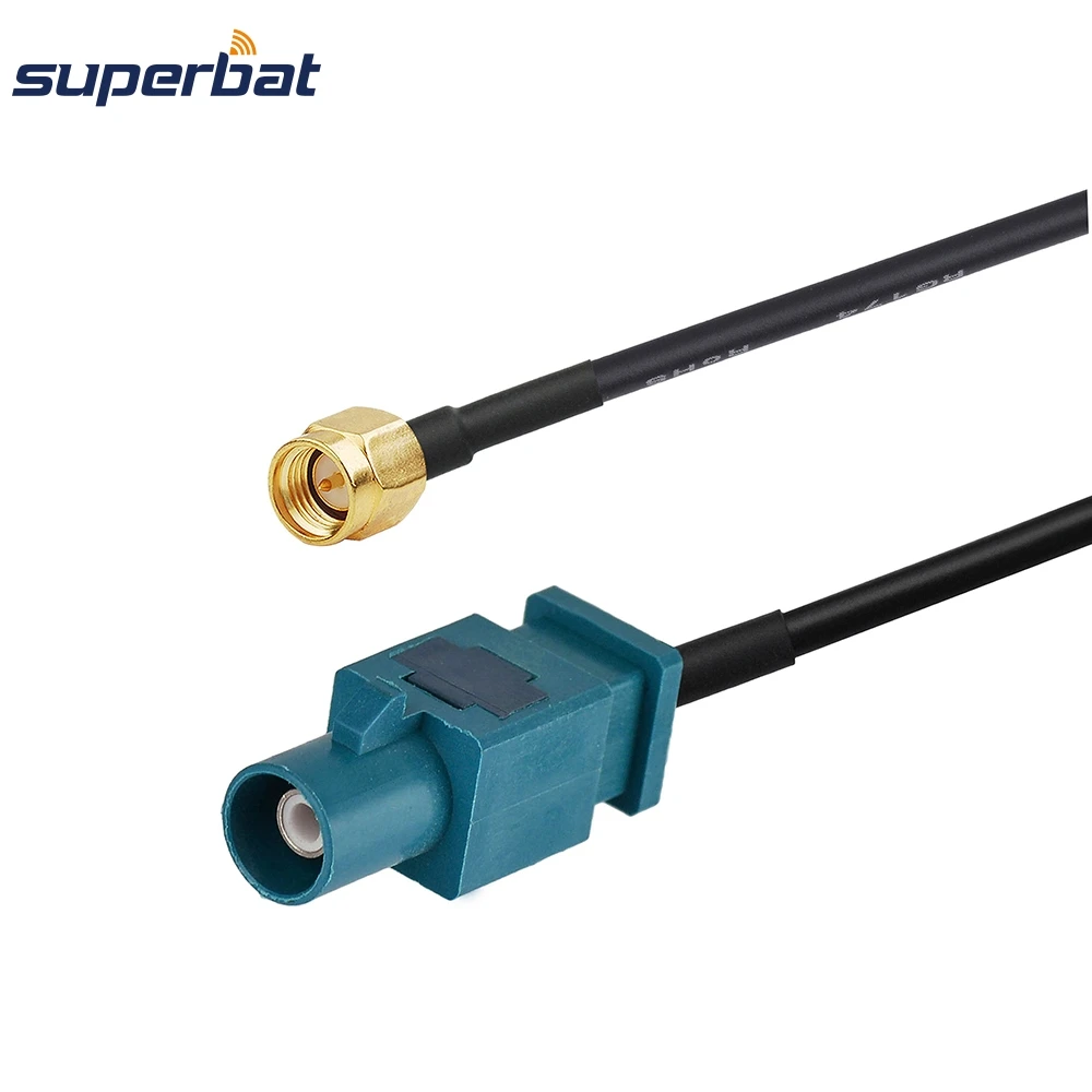 Superbat Fakra Z Plug Long Straight Connector to SMA Male Straight Pigtail RF Assembly Cable RG174 Radio TV 20cm 8