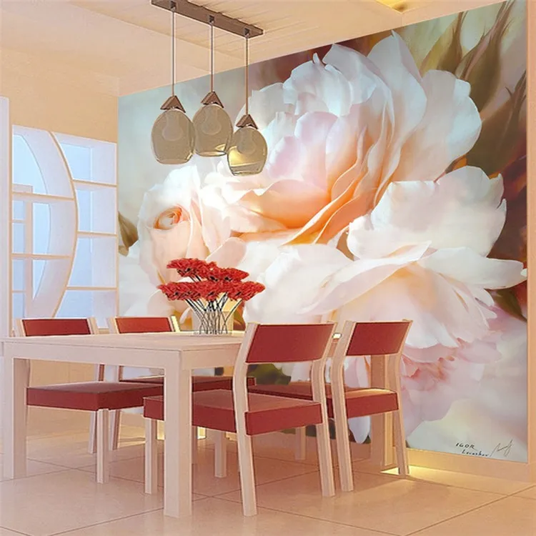 European-style living room decoration painting high-grade classical flower oil  villa hotel restaurant any size wallpaper