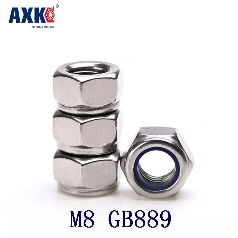 2023 Limited New Stainless Steel Rod Decor Wood Furniture Axk 5pcs 316 A4-80 Nylon Locknuts / Self-locking Nut Lock M8 Gb889